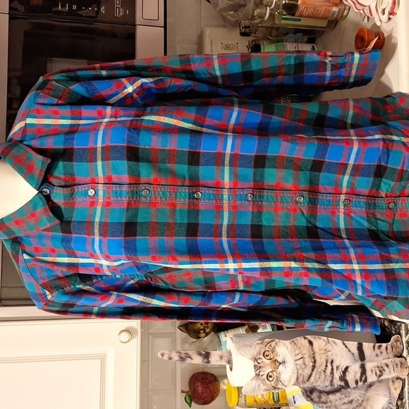 Z  Lands End casual button down  long sleeve flannel shirt plus size 26W - Picture 1 of 5